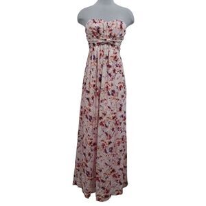 Jessica Simpson Floral Print Bohemian Summer Fall Casual Maxi Dress Size 4 Multi